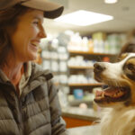 A pet owner interacts with a Slaton Veterinary Hospital veterinarian in Thousand Oaks, CA.