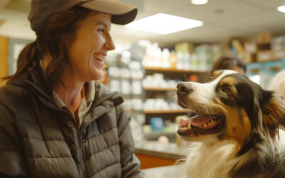 A pet owner interacts with a Slaton Veterinary Hospital veterinarian in Thousand Oaks, CA.